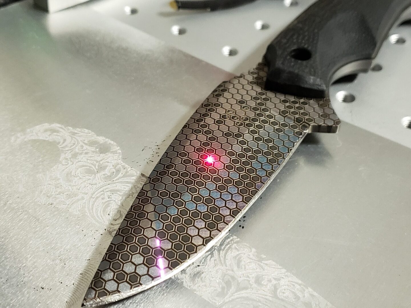 intricate knife engraving design